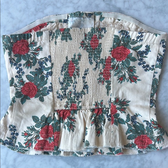 Free People Floral Strapless Corset Top XS - Picture 6 of 7
